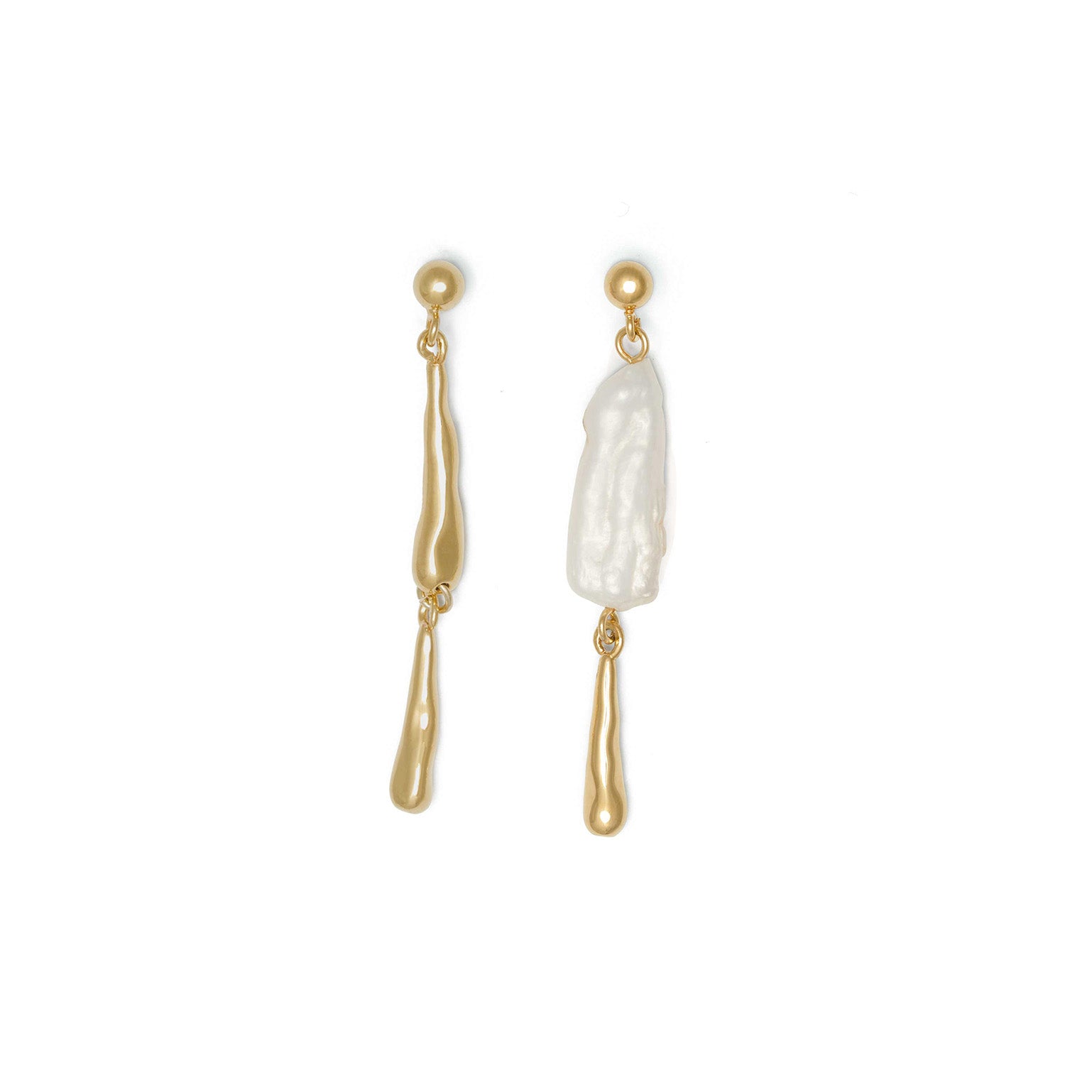 Asymmetrical Pearls Drop Earrings