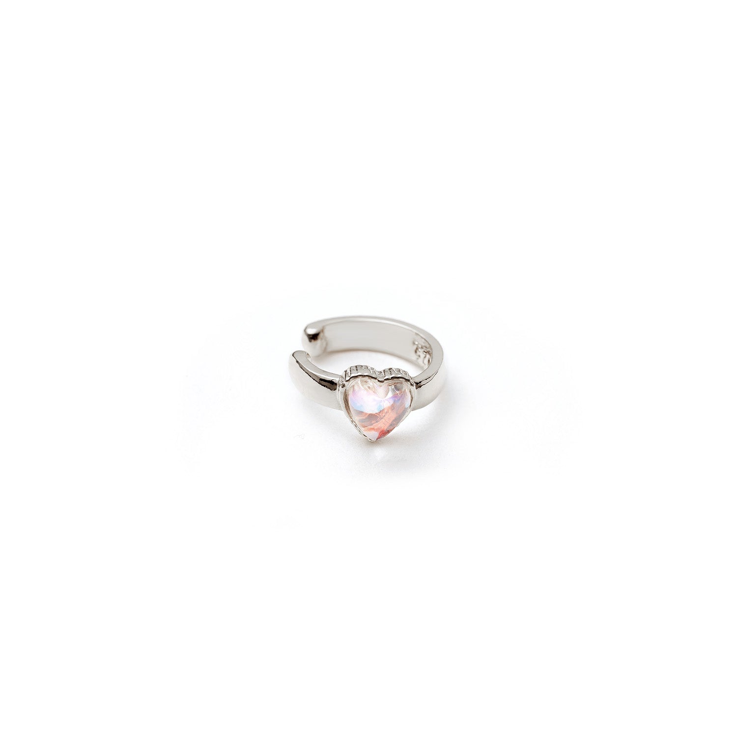 Heart Opal Sterling Silver Ear cuff