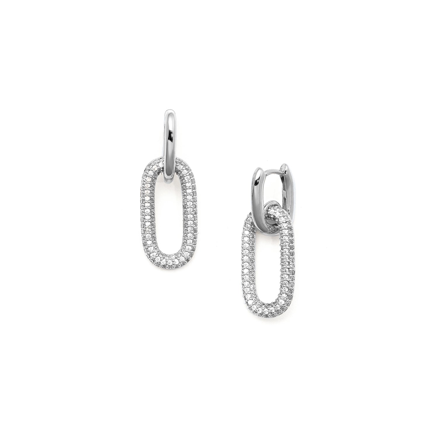 Double Chain Bling Hoops