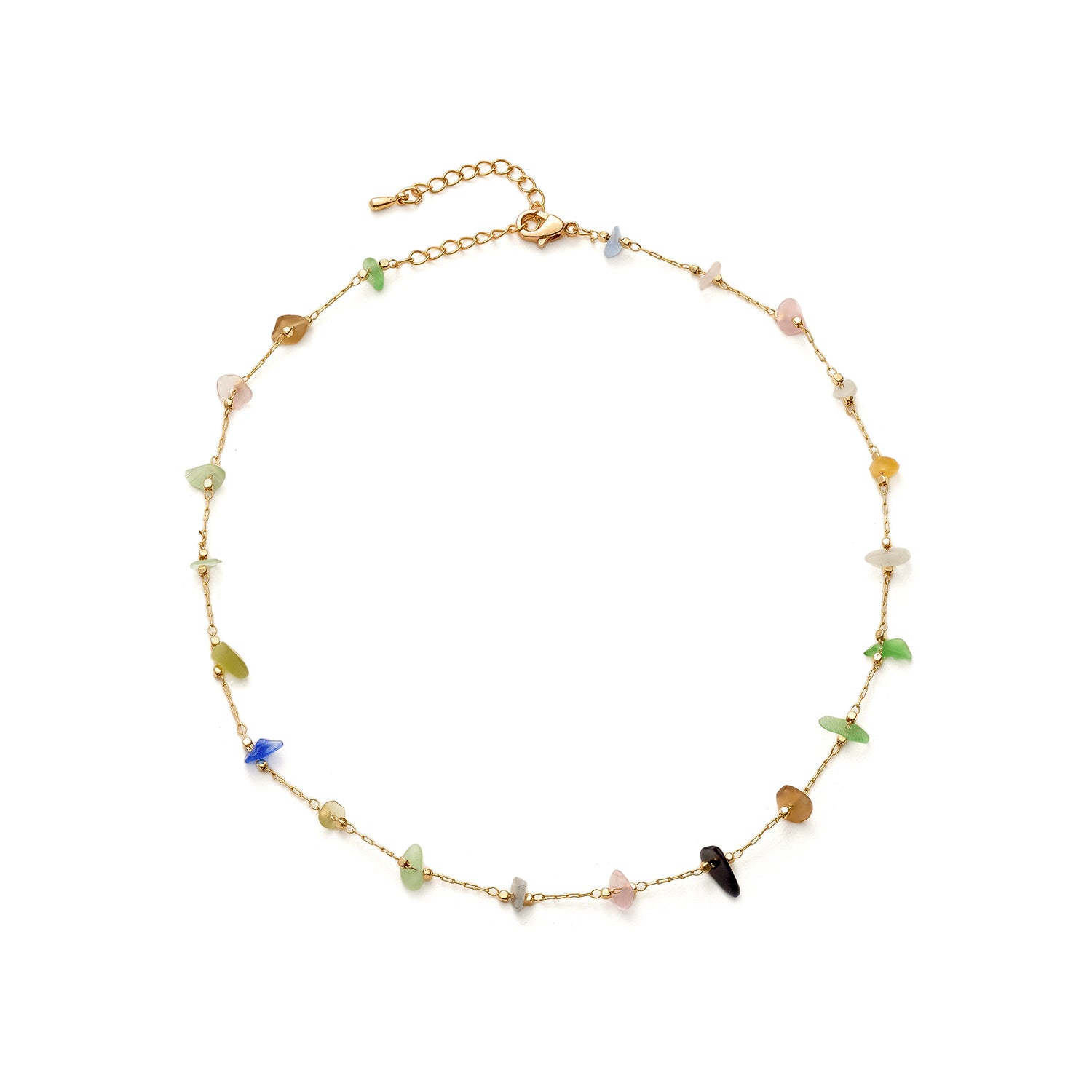 Cold Multi-Colored Stone Necklace