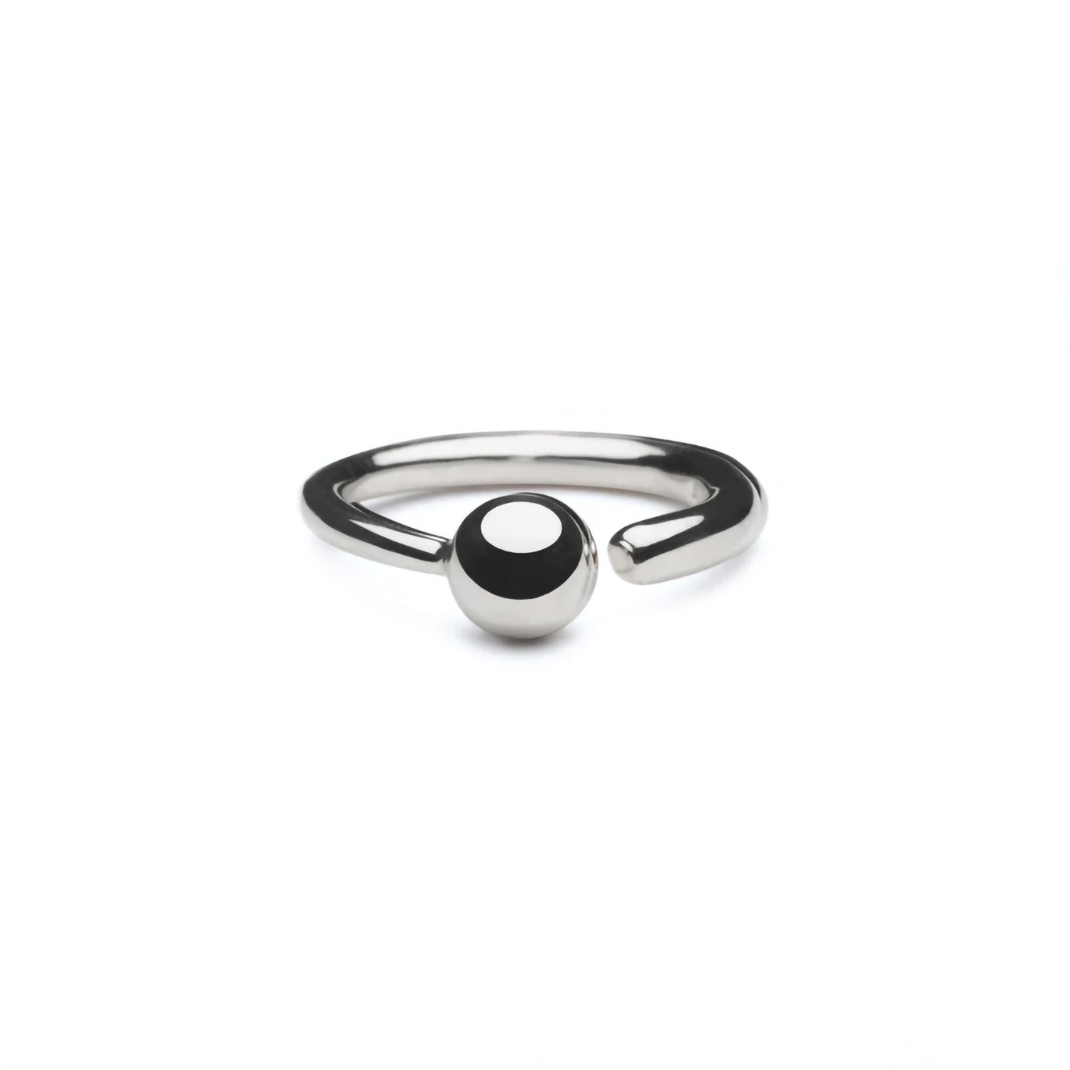 Adjustable Bold Single Sphere Ring