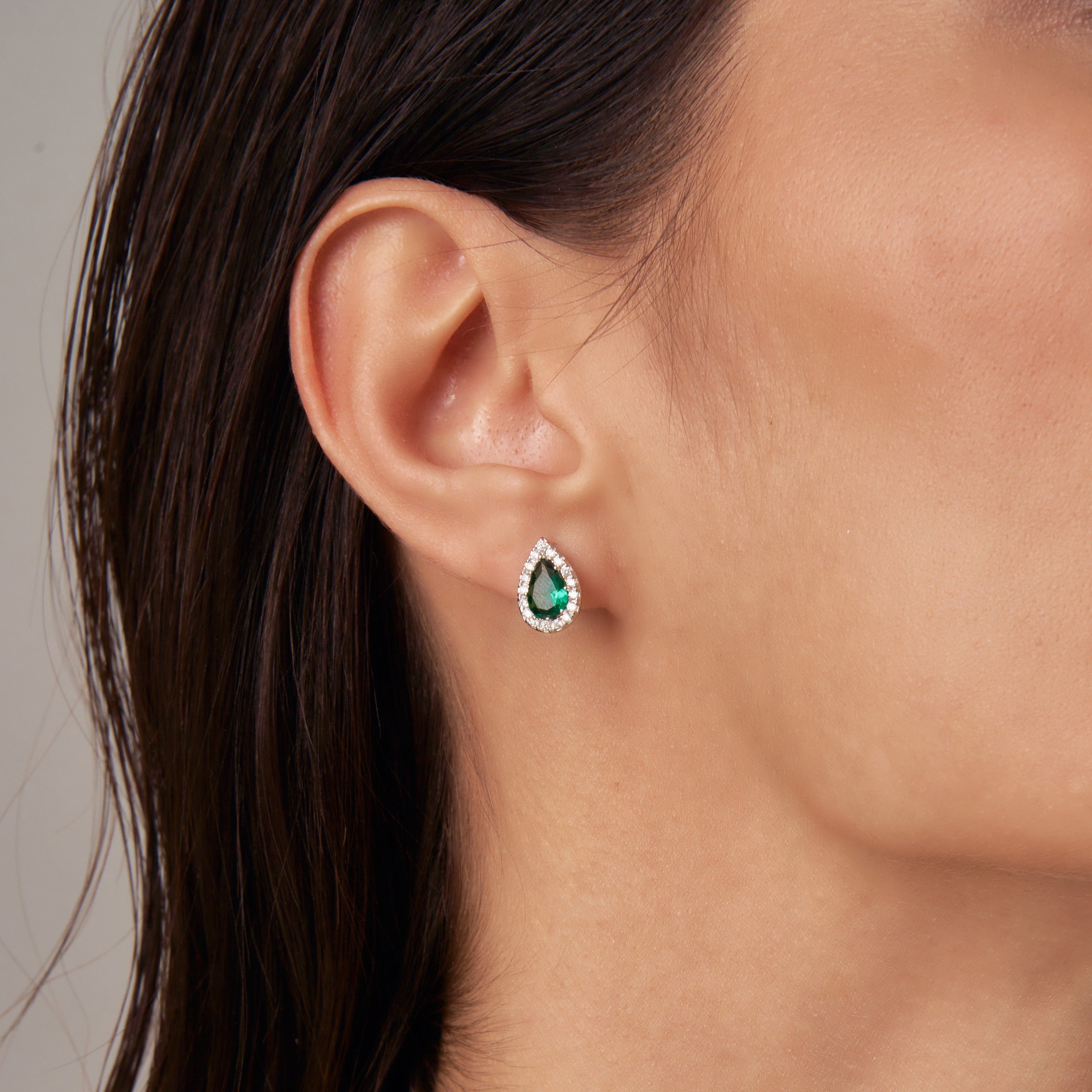 Starlight Emerald Tear Earrings